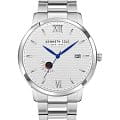 Kenneth Cole Kenneth Cole Slim KCWGH2122803  KCWGH2122803 кварцевые мужские часы серый циферблат, браслет кожа + текстиль — вид спереди